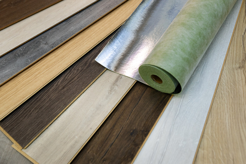 vinyl flooring samples and underlay